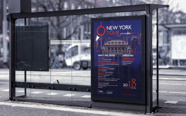 Opera New York-i turné citylight plakáttervezés